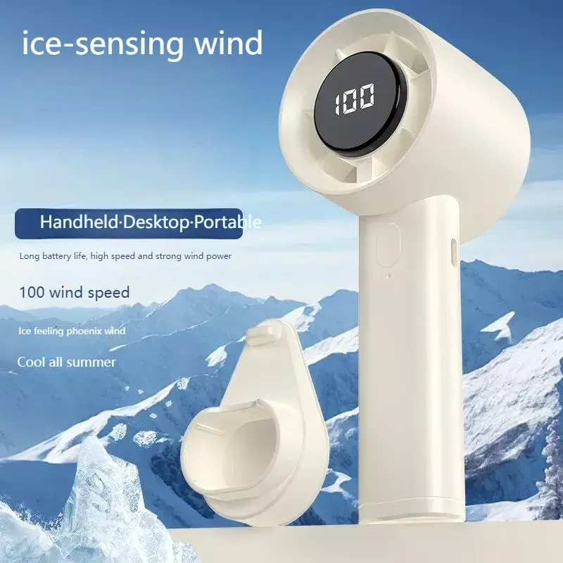 Mini ventilateur portatif rechargeable USB avec écran LED et refroidissement à semi-conducteurs, 100 vitesses 6
