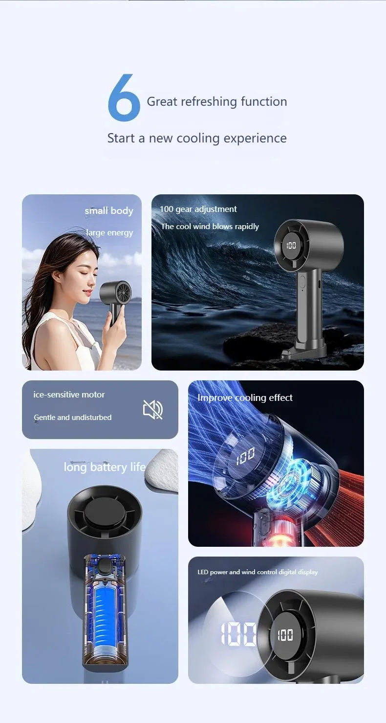 Mini ventilateur portatif, utilisation nomade