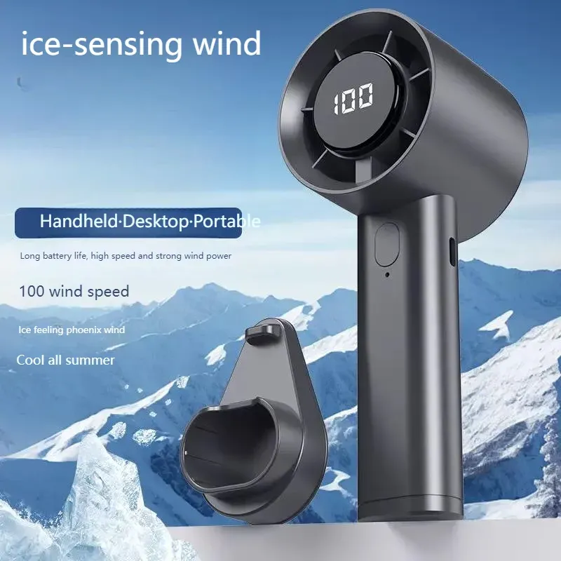 Mini ventilateur portatif rechargeable USB avec écran LED et refroidissement à semi-conducteurs, 100 vitesses 8