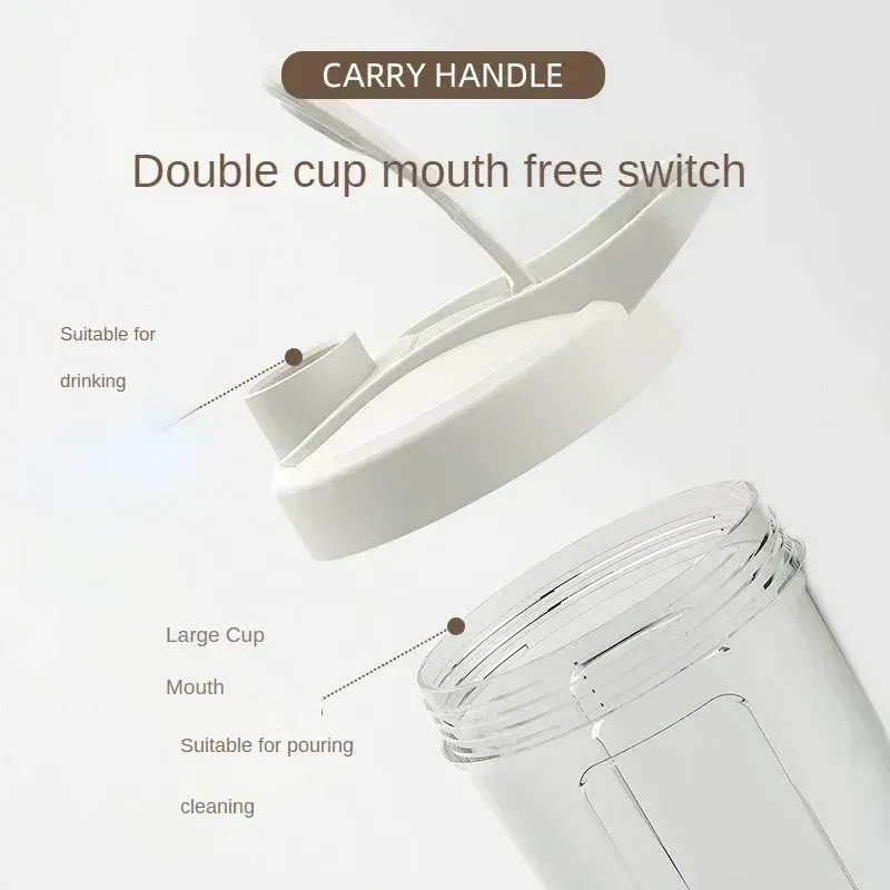Shaker électrique portable pour protéines, rechargeable par USB, bouteille mélangeuse 450 ml pour l'entraînement sportif 2