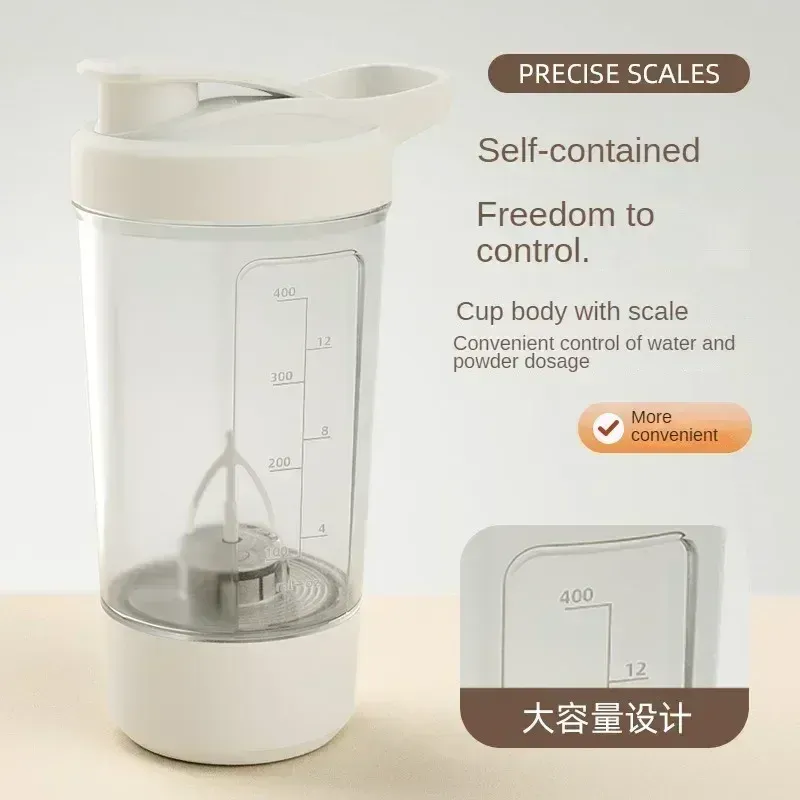Shaker électrique portable pour protéines, rechargeable par USB, bouteille mélangeuse 450 ml pour l'entraînement sportif 4