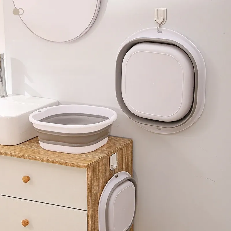 Lavabo pliant portable en silicone pour camping et dortoir