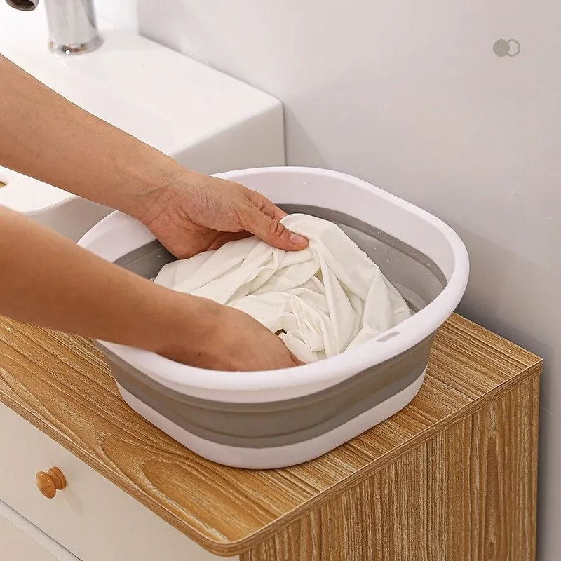 Lavabo pliant portable en silicone pour camping et dortoir 2