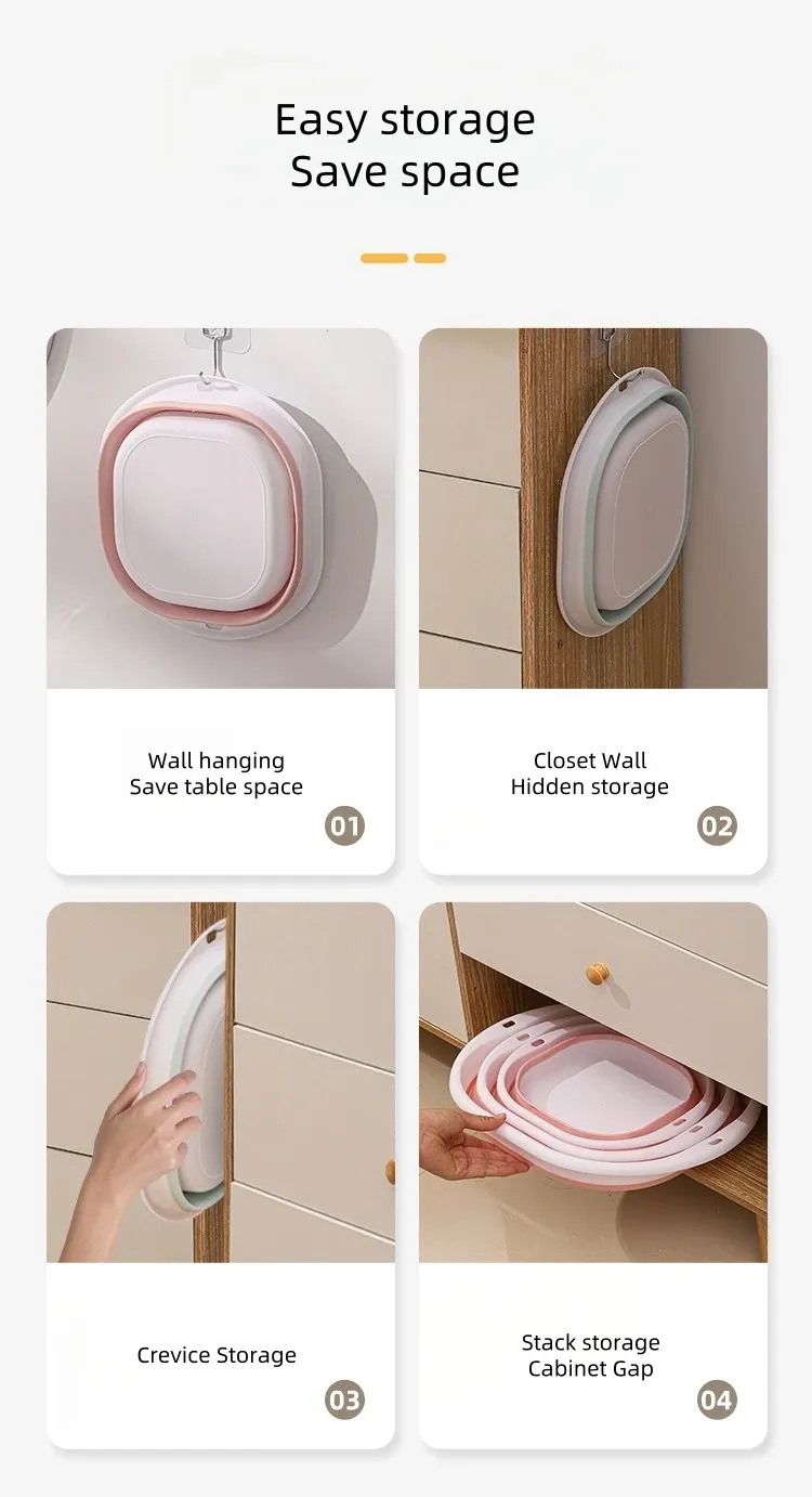 Bassin pliant en silicone, vue détaillée