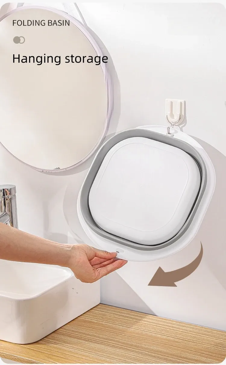 Lavabo pliable en silicone, utilisation en voyage