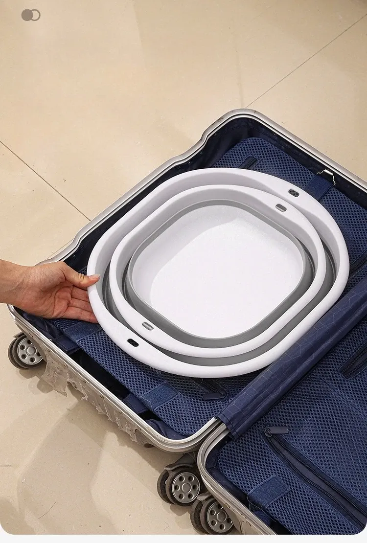 Lavabo en silicone pliable, mise en situation
