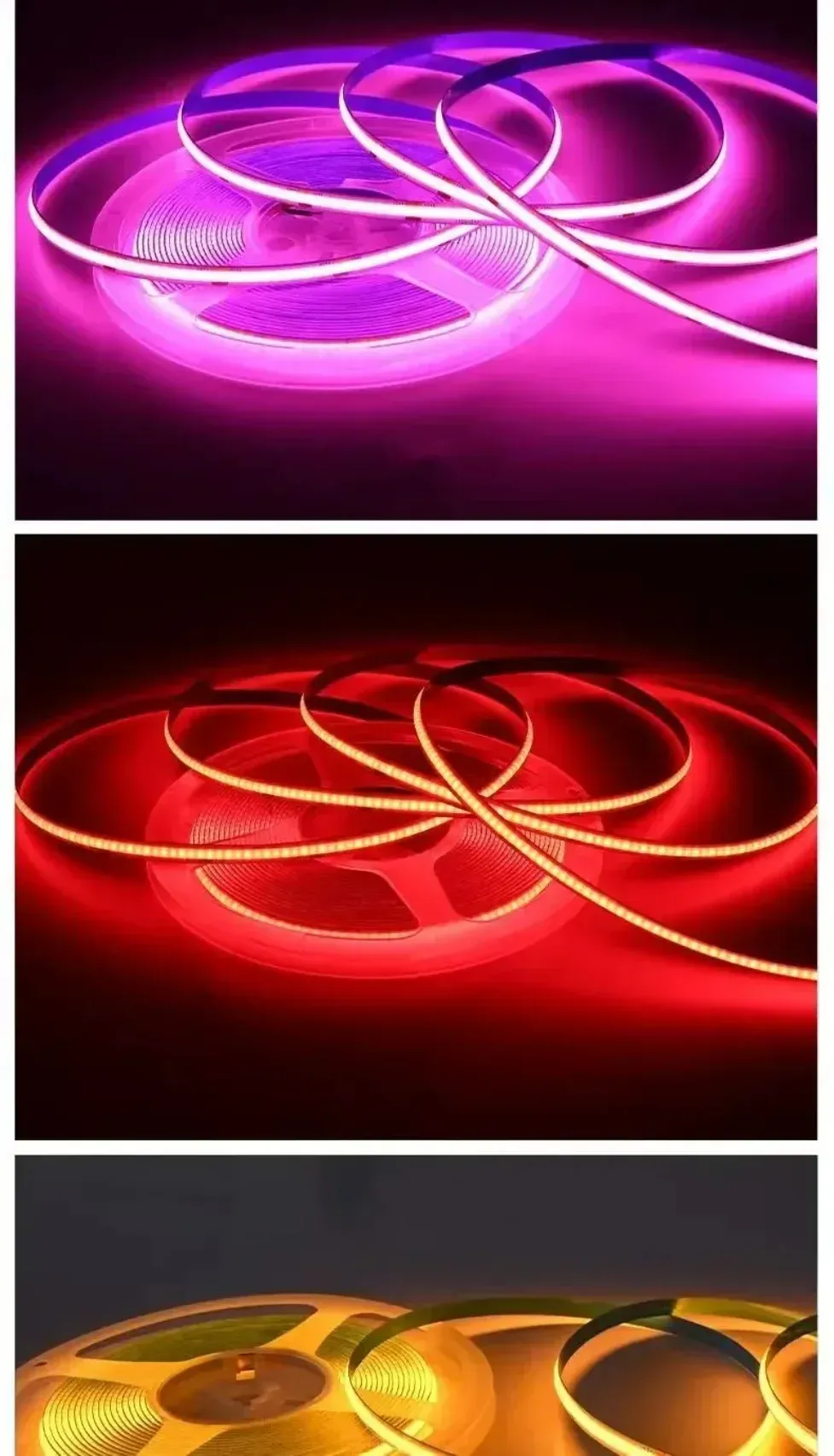 Bande LED COB 8 mm à détecteur de mouvement, ambiance nocturne
