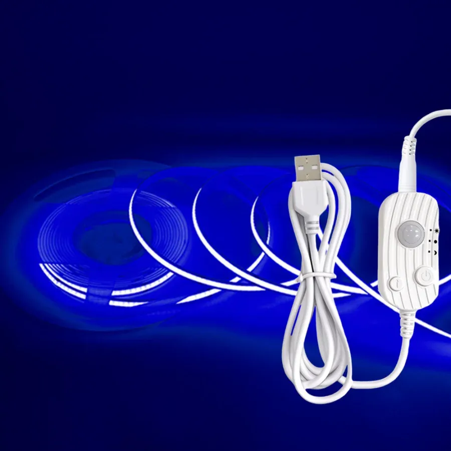 Bande LED COB 8 mm USB avec détecteur de mouvement, 3 modes d'éclairage et intensité variable 11