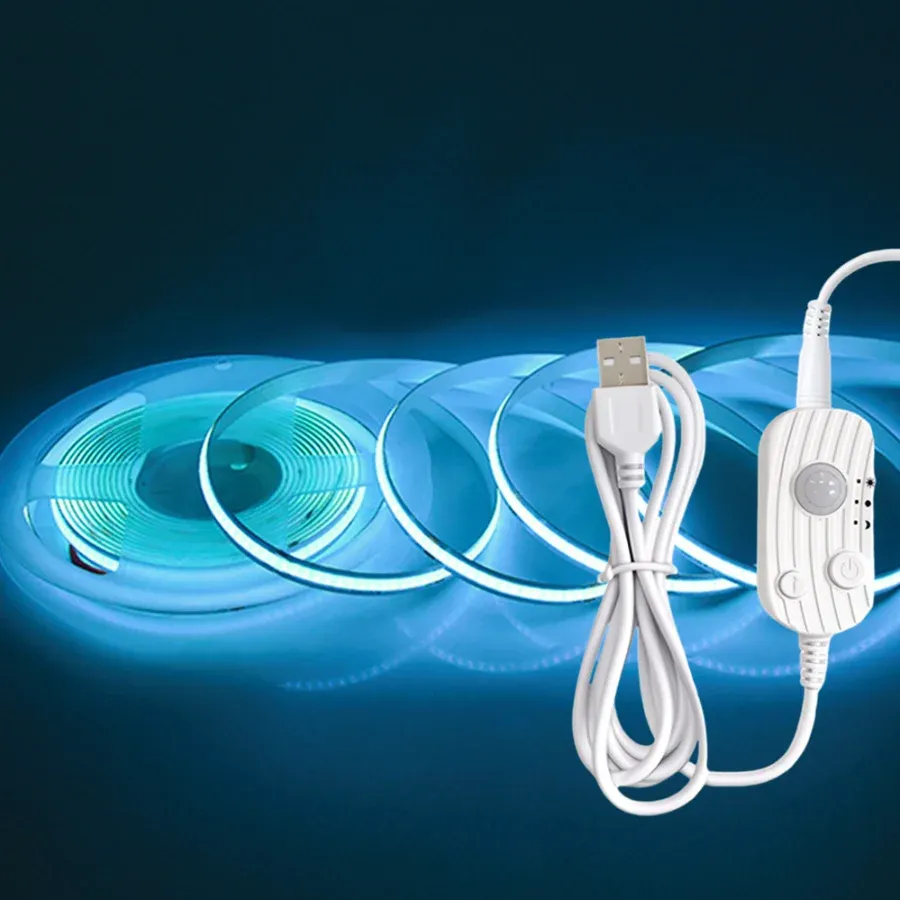 Bande LED COB 8 mm USB avec détecteur de mouvement, 3 modes d'éclairage et intensité variable 7