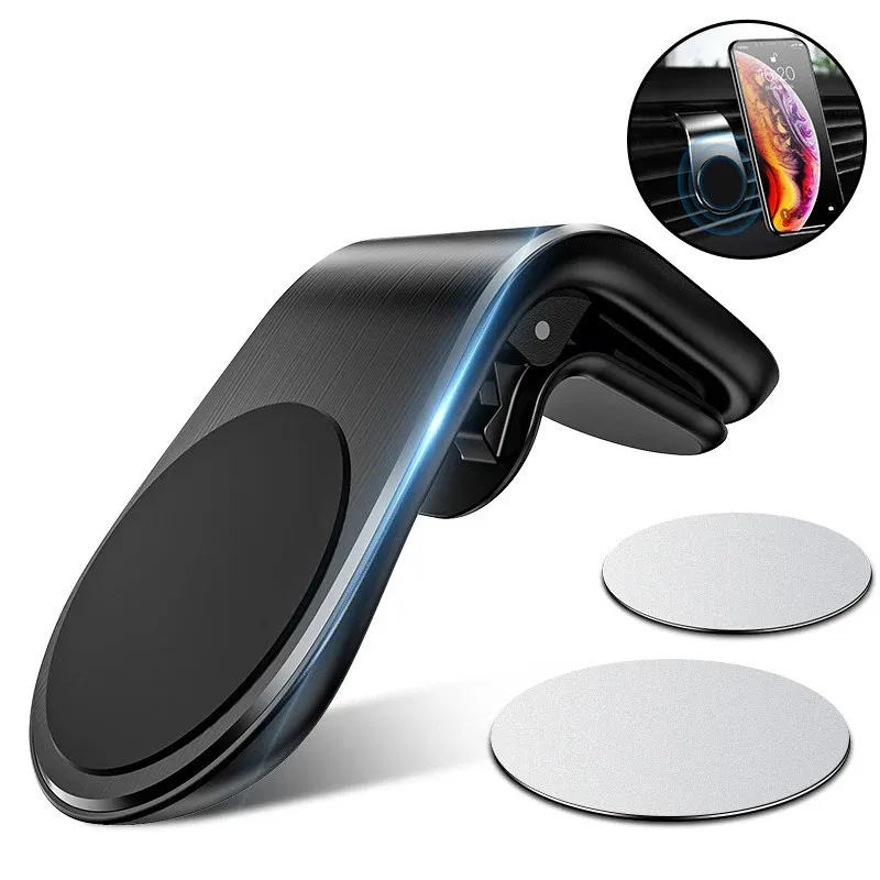 Support magnétique de téléphone pour voiture à fixation sur grille d'aération, rotation à 360° 1