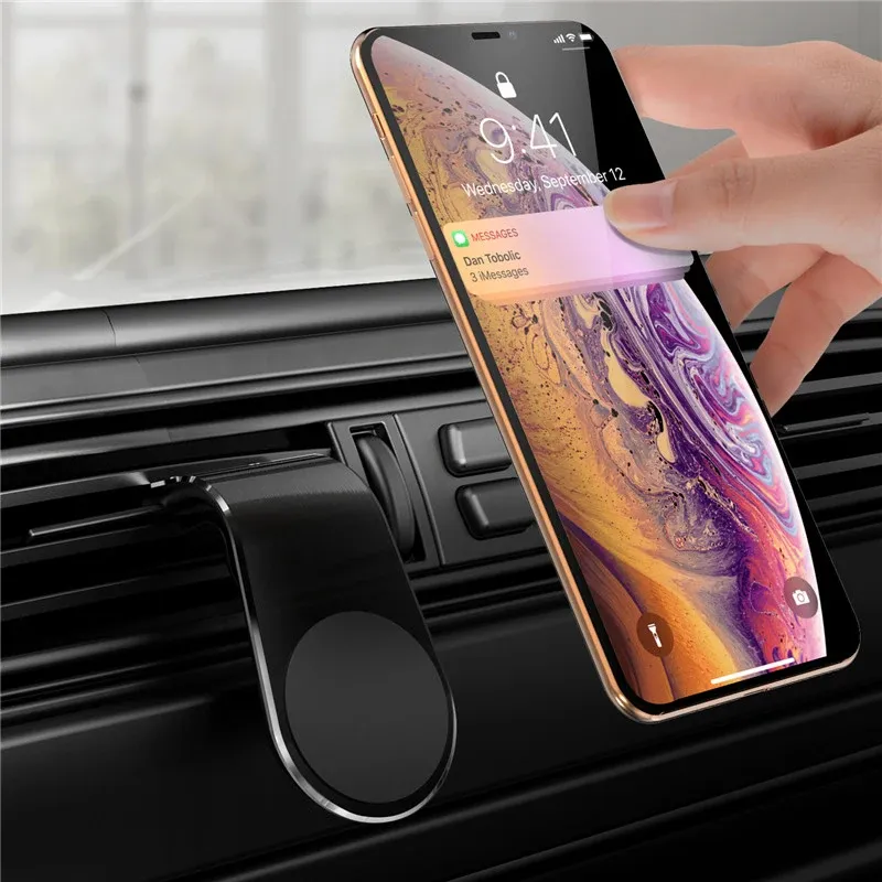Support magnétique de téléphone pour voiture à fixation sur grille d'aération, rotation à 360° 4