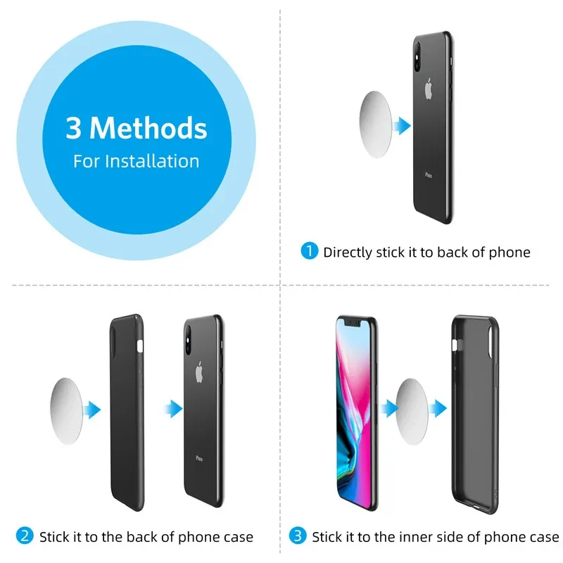 Support magnétique de téléphone pour voiture à fixation sur grille d'aération, rotation à 360° 6