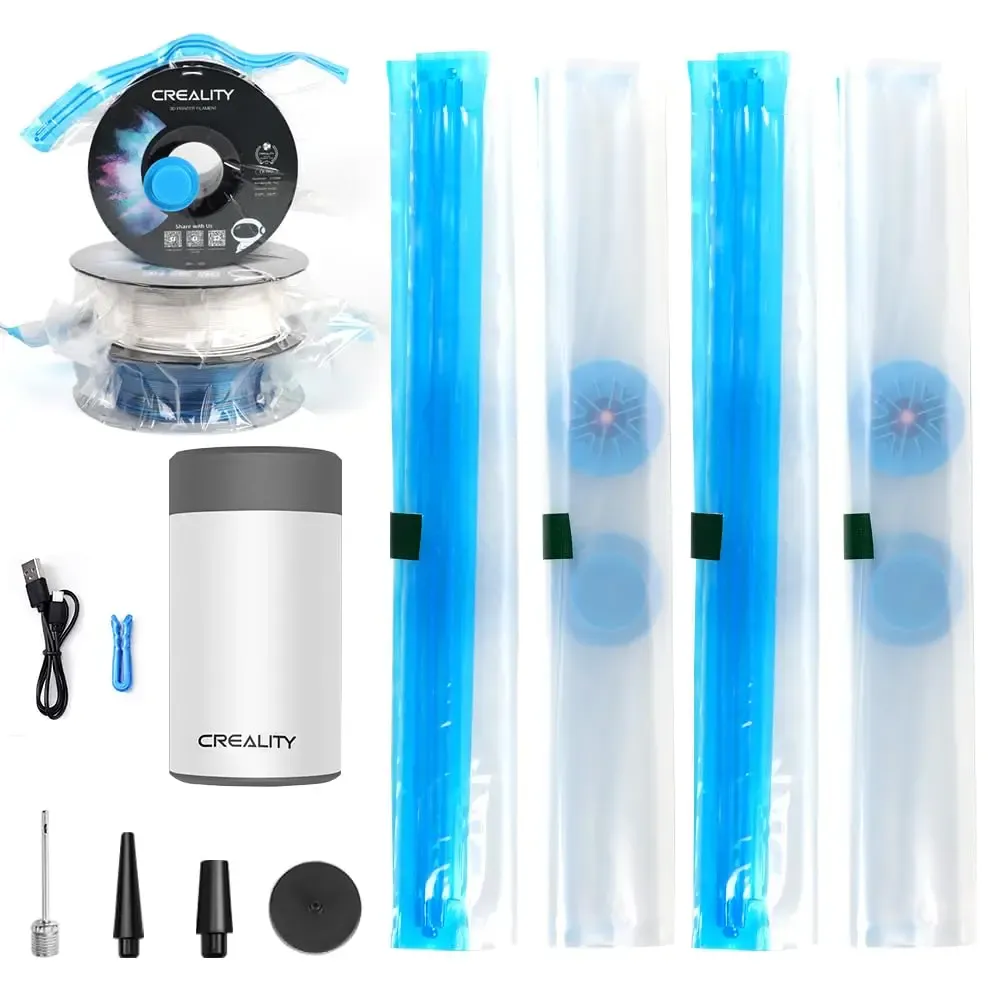 Creality – Kit de stockage sous vide pour filament d'imprimante 3D, sacs réutilisables 40 x 40 cm avec pompe électrique anti-poussière 7