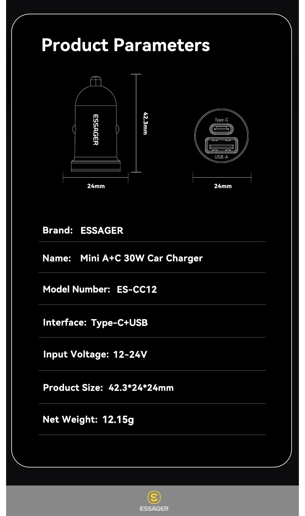 Chargeur Essager, présentation finale