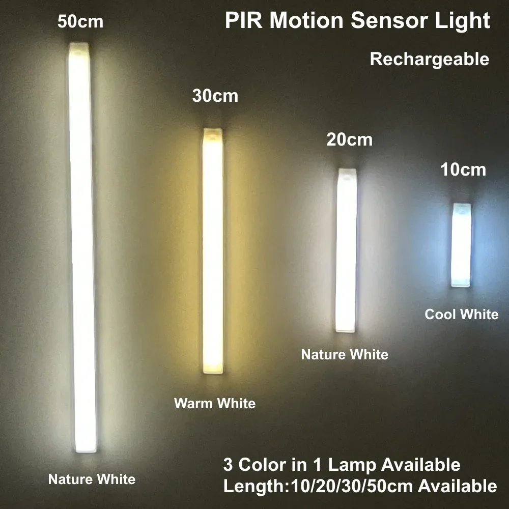 Lampe LED sans fil à détecteur de mouvement, rechargeable par USB, pour armoire, cuisine, chambre et escaliers 1