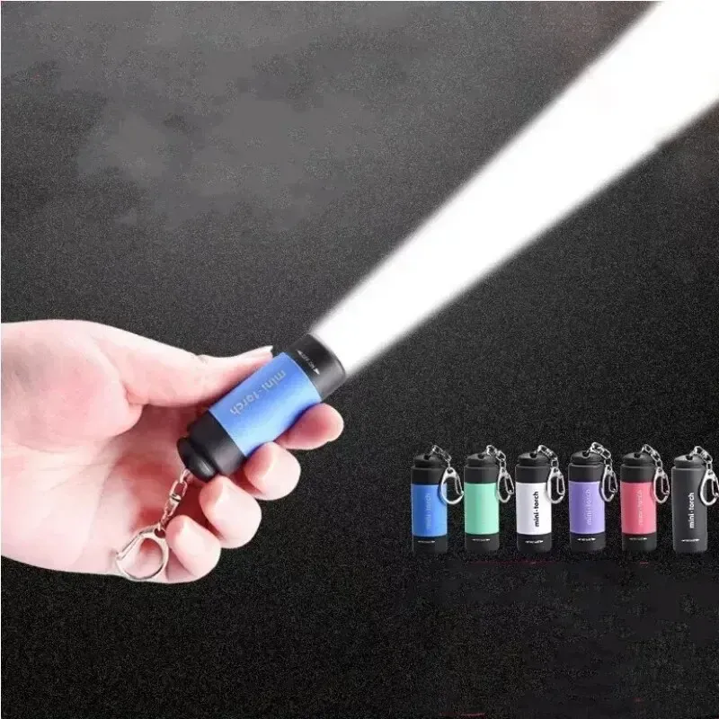 Mini lampe torche LED rechargeable par USB, étanche, avec porte-clés, pour la maison, la randonnée et le camping