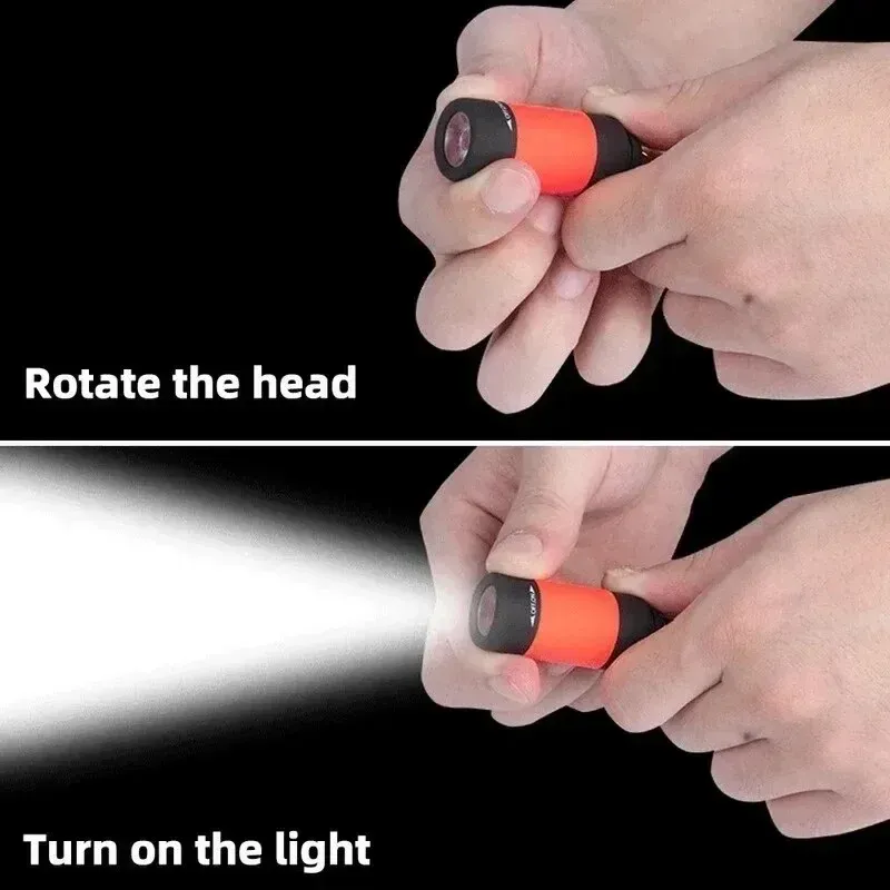 Mini lampe torche LED rechargeable par USB, étanche, avec porte-clés, pour la maison, la randonnée et le camping 5
