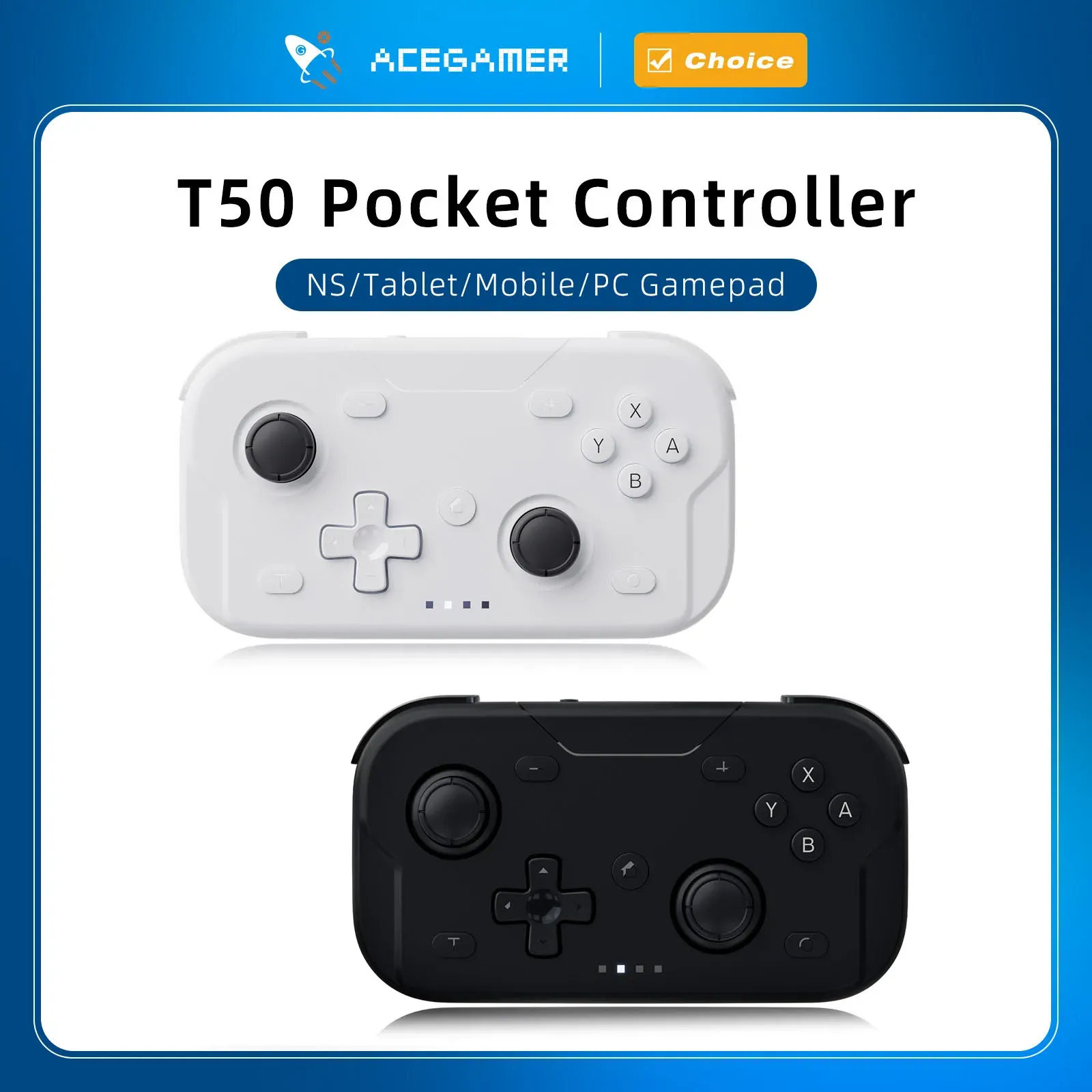 AceGamer Manette de jeu portable Hall 1000Hz, contrôleur Bluetooth de poche pour Switch, Switch 2, Android, iOS, PC et Steam Deck 8