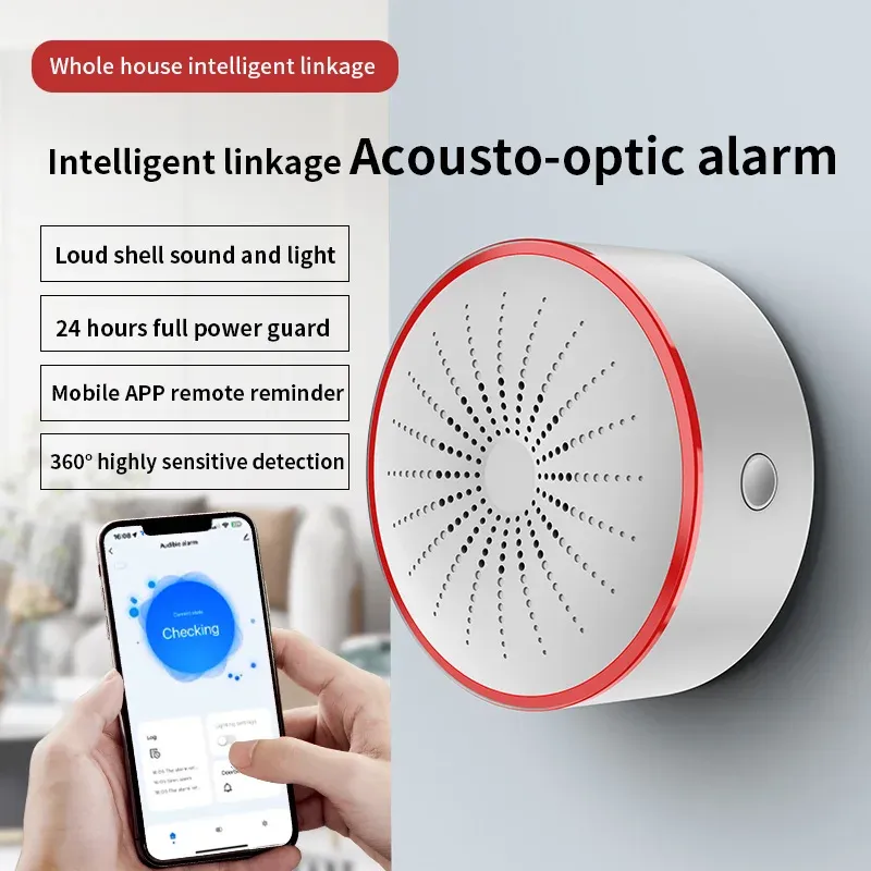 Sirène intelligente Tuya Wi-Fi et Zigbee avec alarme sonore et lumineuse pour la sécurité domestique, compatible Alexa et Google Assistant 5