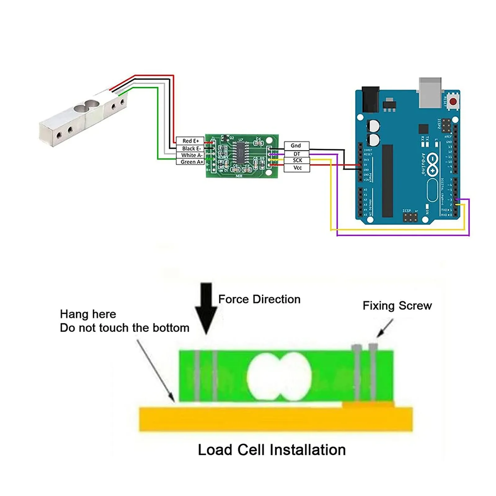 Capteur de poids à cellule de charge numérique avec module ADC HX711 pour balance de cuisine électronique portable, DIY, 1 kg, 2 kg, 5 kg, 10 kg, 20 kg 4