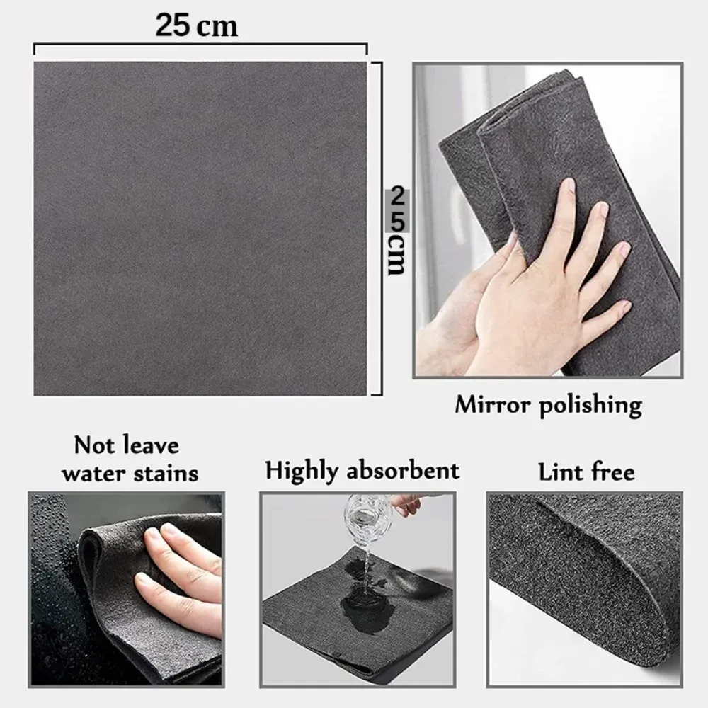 1/3/5/10 chiffons magiques réutilisables en microfibre, chiffons de nettoyage pour vitres de voiture, miroirs, essuie-tout, accessoires de cuisine et de ménage 3