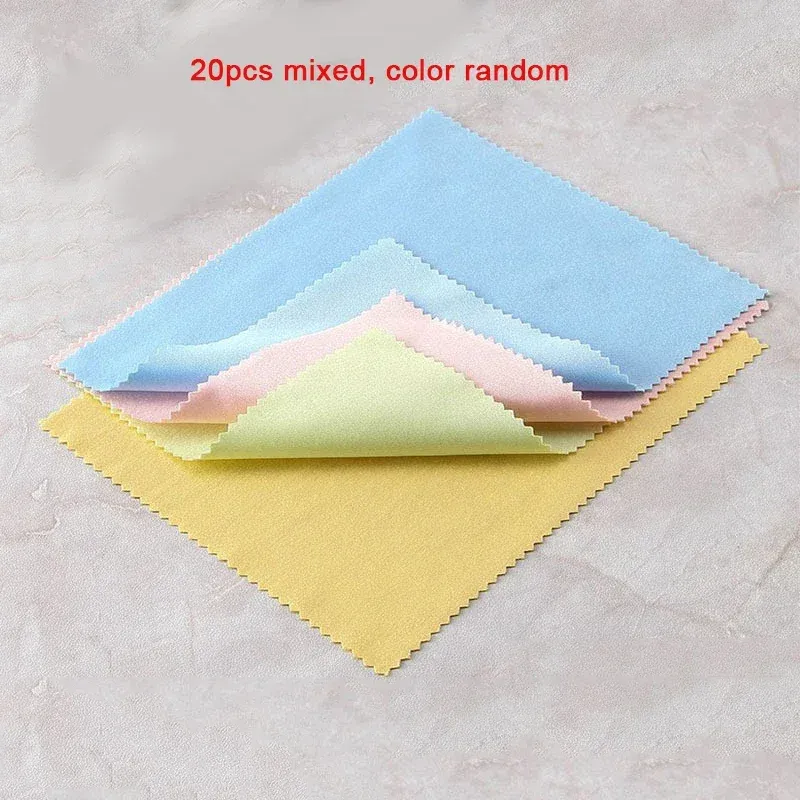 Chiffons en microfibre, couleurs assorties, pour lunettes, téléphones, écrans et lentilles, lot de 20 5