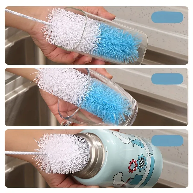 Utilisation de la brosse dans une bouteille