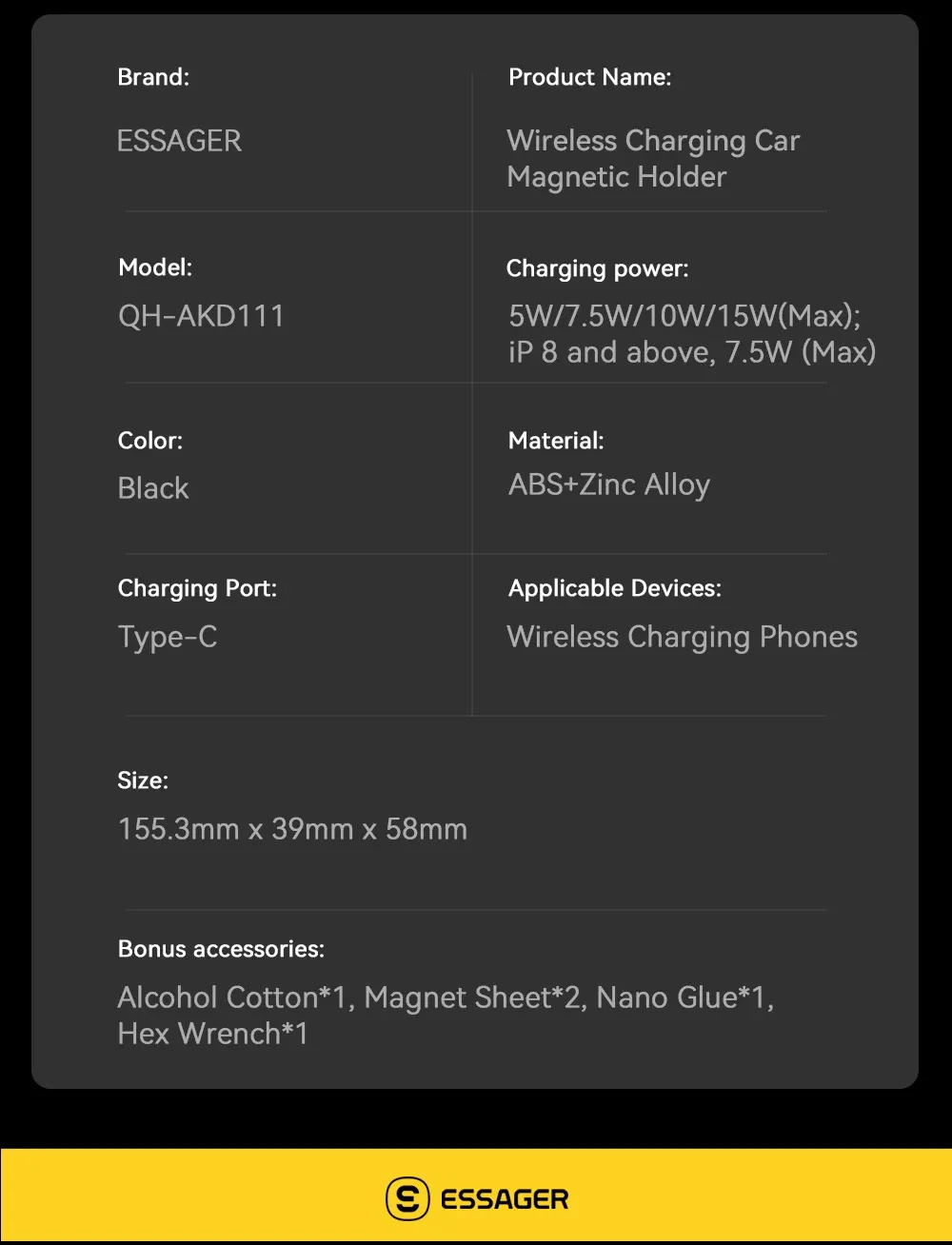 Support magnétique Essager, pour votre véhicule