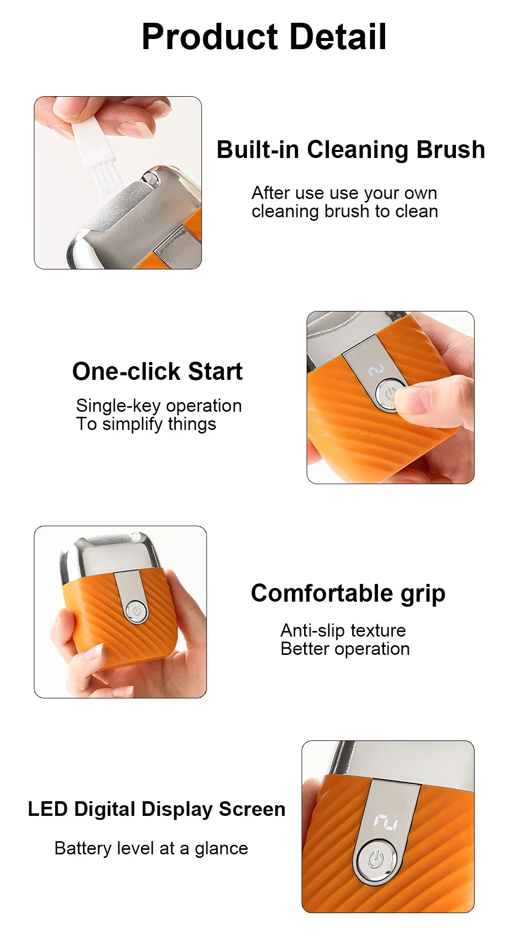 Ponceuse pour pieds, détails de finition