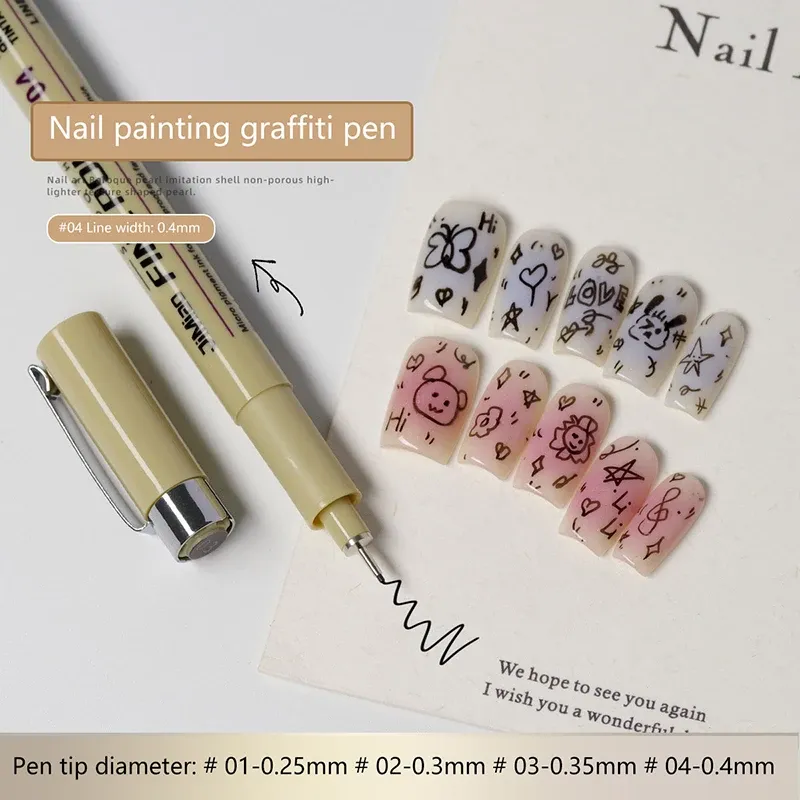 Stylo Graffiti Line pour Nail Art, création d'ongles