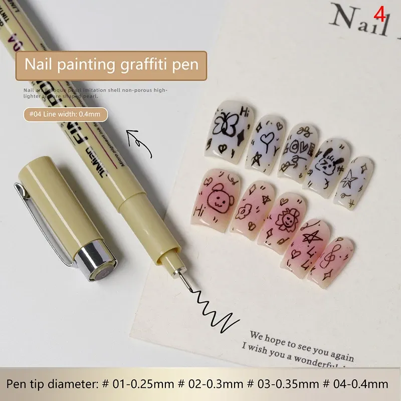 Stylo à Graffiti pour Nail Art, stylo de dessin à motif en gel, stylo de croquis détaillé imperméable, outils de conception d'ongles 10