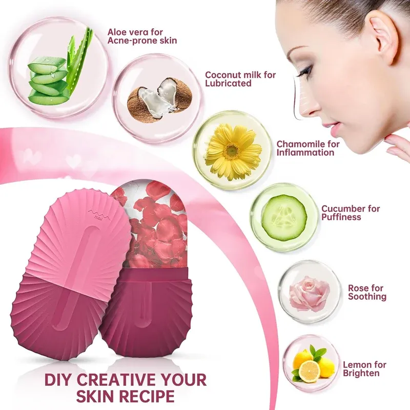 Moule à glaçons en silicone pour massage facial, accessoire de beauté pour le contour des yeux et l'apparence des pores 3