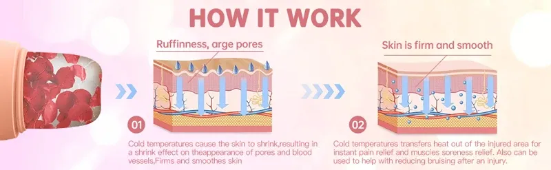 Utilisation du rouleau de glace pour le visage