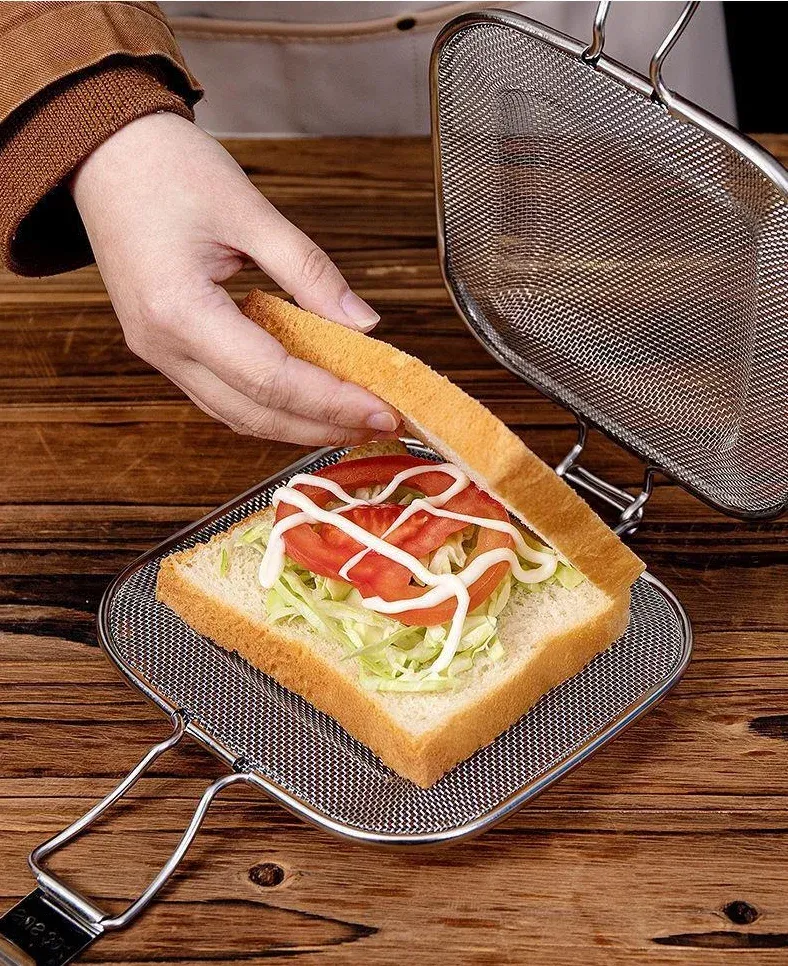 Presse à panini portable en acier inoxydable, vue d'ensemble