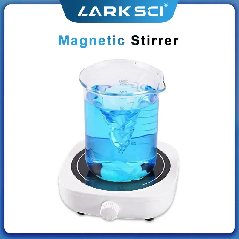 Mini agitateur magnétique de laboratoire avec plaque d'agitation, 2 barres d'agitation, capacité 2000 ml, vitesse réglable 200-2000 tr/min - Image 1
