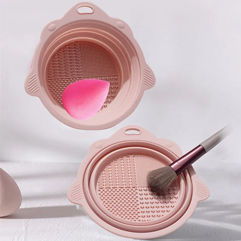 Nettoyeur de pinceaux de maquillage, bol de nettoyage, ensemble d'outils de brosse, nettoyage en profondeur sans abîmer les poils, éponge à poudre humide et sèche, nettoyant à sec - Image 1