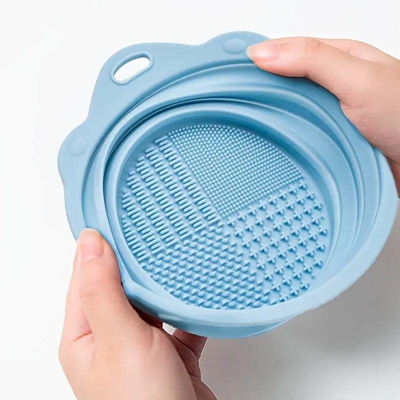 Nettoyeur de pinceaux de maquillage, bol de nettoyage, ensemble d'outils de brosse, nettoyage en profondeur sans abîmer les poils, éponge à poudre humide et sèche, nettoyant à sec 4