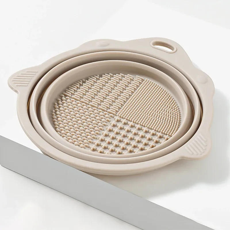 Nettoyeur de pinceaux de maquillage, bol de nettoyage, ensemble d'outils de brosse, nettoyage en profondeur sans abîmer les poils, éponge à poudre humide et sèche, nettoyant à sec 5