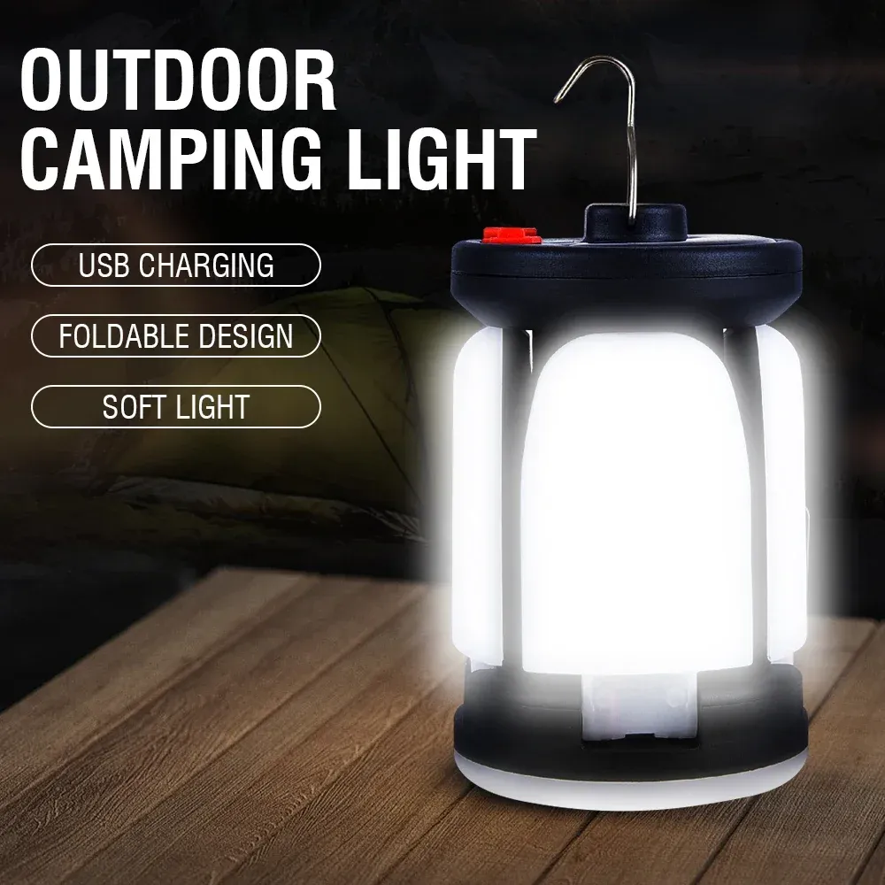Lanterne de camping LED pliable en situation