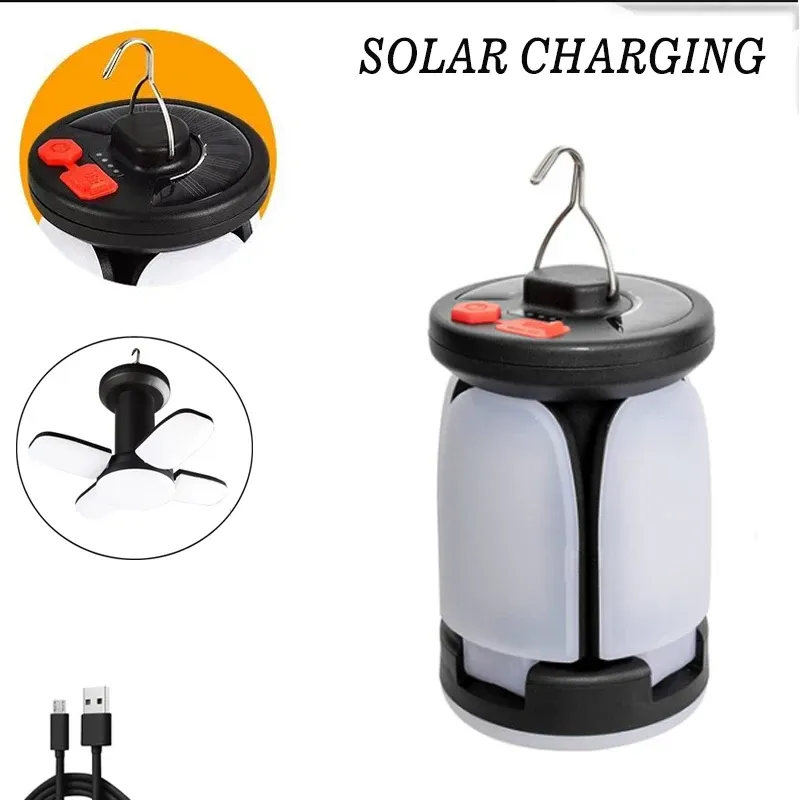 Lanterne de camping LED pliable, lampe de tente portable à 3 modes d'éclairage pour le camping, la randonnée et la pêche 9
