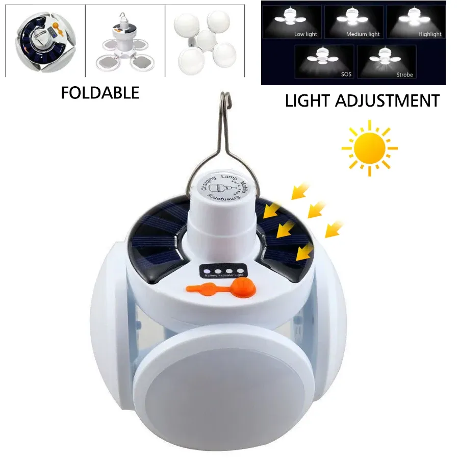 Lanterne de camping LED pliable, lampe de tente portable à 3 modes d'éclairage pour le camping, la randonnée et la pêche 8