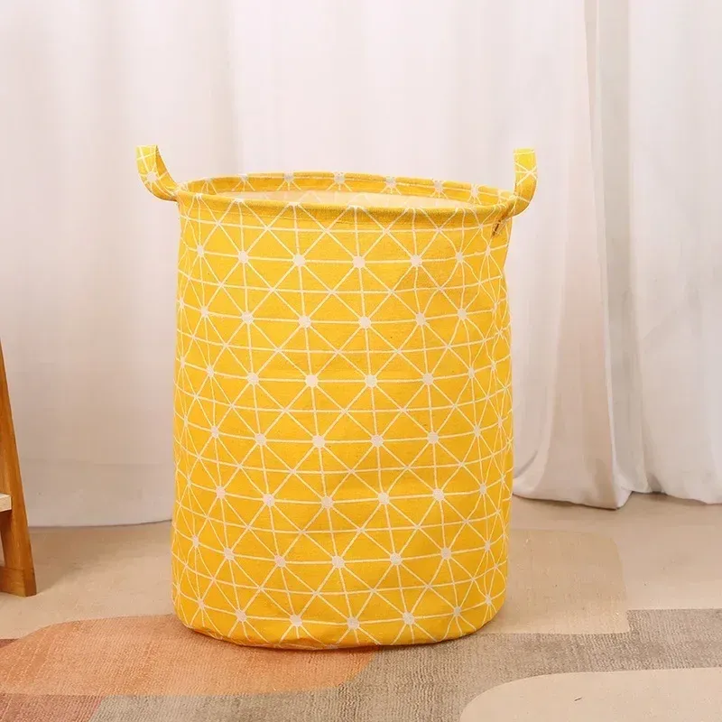 Panier à linge pliable et portable en coton et lin, grand format, pour vêtements et jouets 11