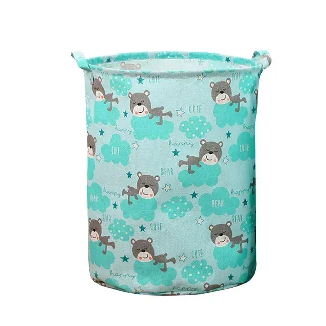Panier à linge pliable et portable en coton et lin, grand format, pour vêtements et jouets 12