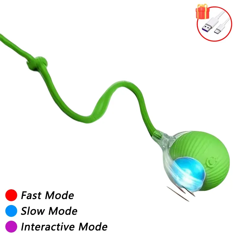 Balle interactive automatique pour chat avec fausse queue, capteur intelligent et batterie rechargeable, jouet d'intérieur interactif 17