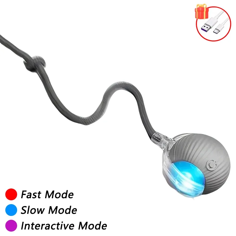 Balle interactive automatique pour chat avec fausse queue, capteur intelligent et batterie rechargeable, jouet d'intérieur interactif 18