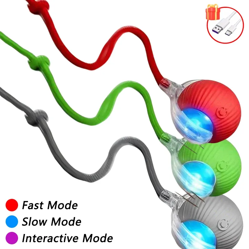 Balle interactive automatique pour chat avec fausse queue, capteur intelligent et batterie rechargeable, jouet d'intérieur interactif 20