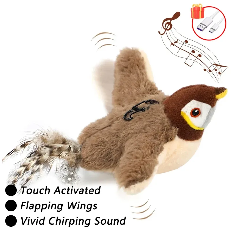 Balle interactive automatique pour chat avec fausse queue, capteur intelligent et batterie rechargeable, jouet d'intérieur interactif 21