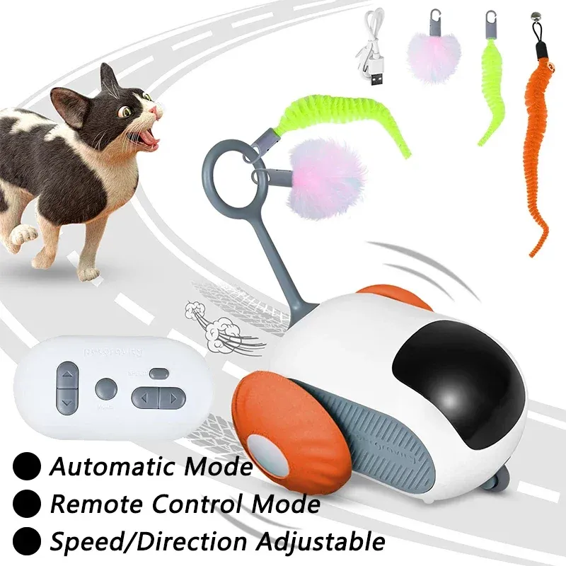 Balle interactive automatique pour chat avec fausse queue, capteur intelligent et batterie rechargeable, jouet d'intérieur interactif 9