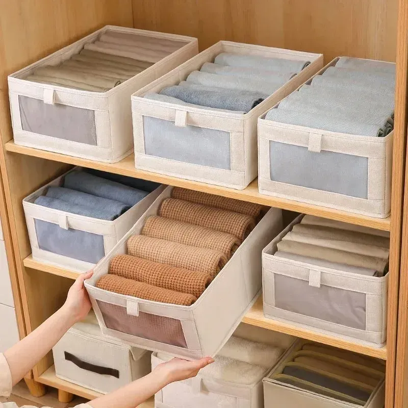 Boîte de rangement pliable en tissu pour pantalons, organisateur de vêtements pour armoire et tiroir, chambre et dressing