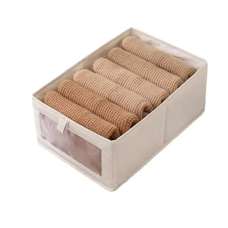 Boîte de rangement pliable en tissu pour pantalons, organisateur de vêtements pour armoire et tiroir, chambre et dressing 4